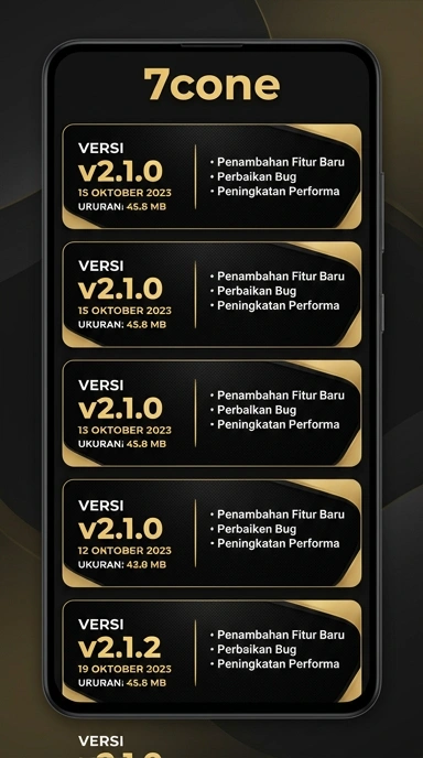 Halaman Riwayat Versi 7cone untuk Pengguna Android