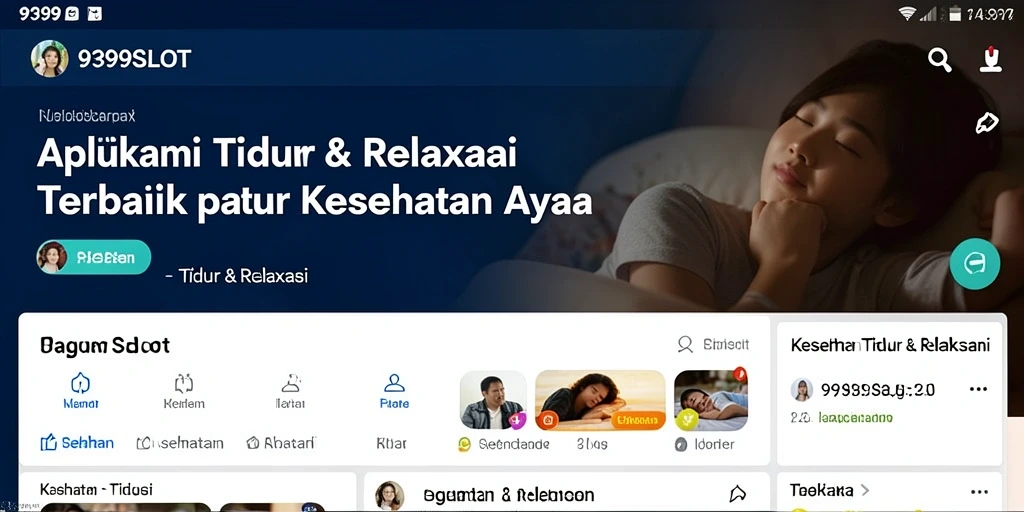 Tampilan antarmuka aplikasi Tidur & Relaksasi 9399SLOT yang sederhana dan menarik.