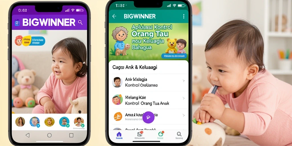 Antarmuka aplikasi BIGWINNER yang ramah pengguna untuk kontrol orang tua.