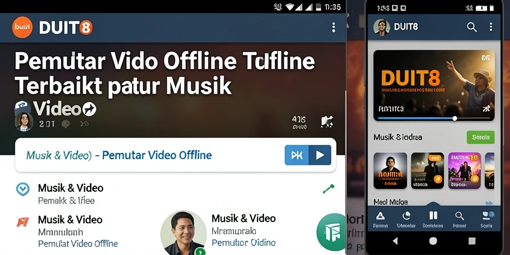Antarmuka aplikasi Pemutar Video Offline DUIT8 yang mudah digunakan.