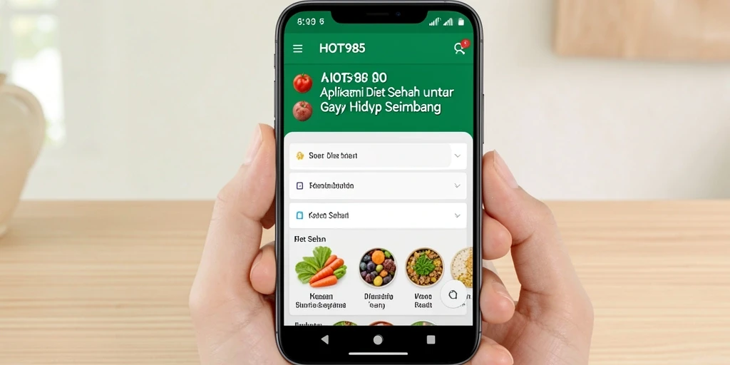 Antarmuka user-friendly aplikasi Diet Sehat HOT985.