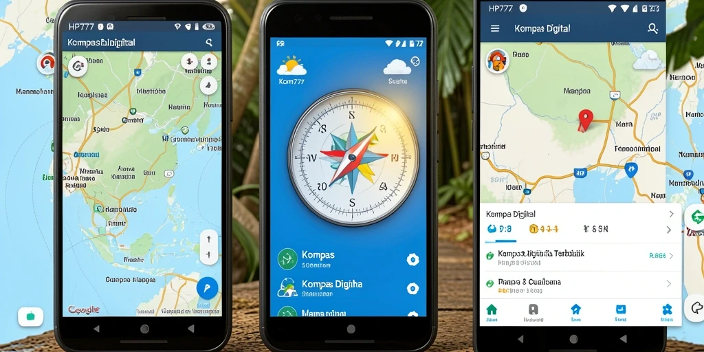 Antarmuka intuitif dan fungsional dari aplikasi Kompas Digital HP777.