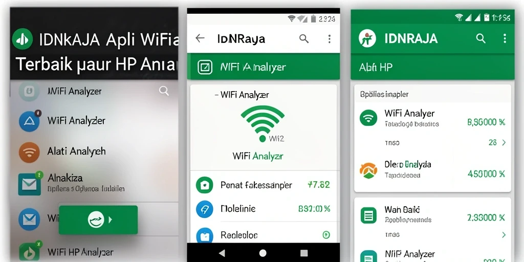 Antarmuka aplikasi IDNRAJA dengan fitur analisis WiFi yang efektif.