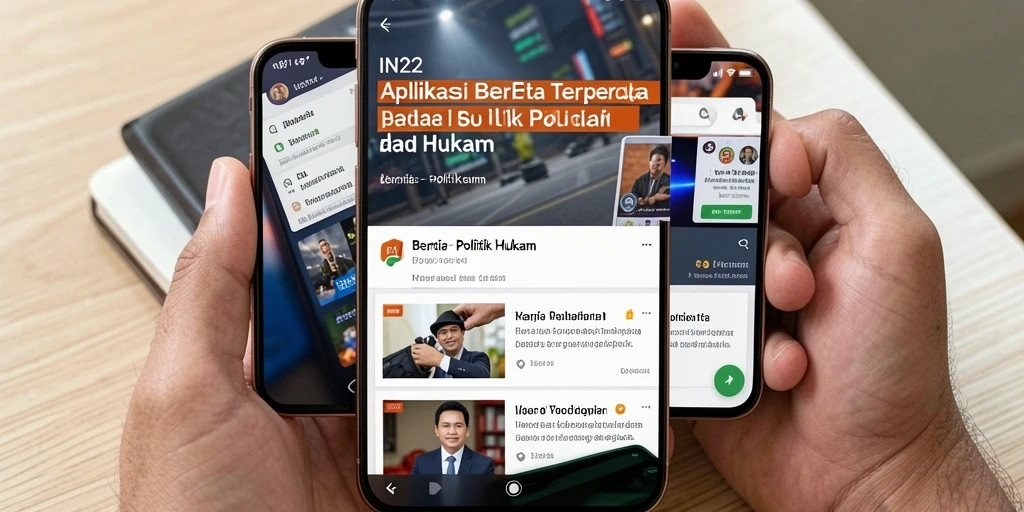 Tampilan antarmuka IN22 yang menampilkan berita politik dan hukum.