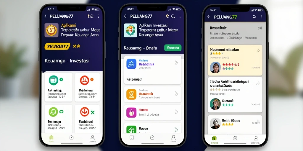 Antarmuka PELUANG77 yang ramah pengguna dengan fitur investasi lengkap.