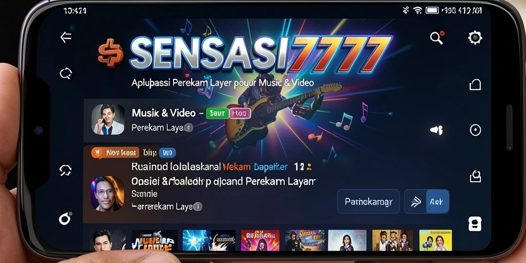 Tampilan antarmuka SENSASI777 untuk merekam layar.