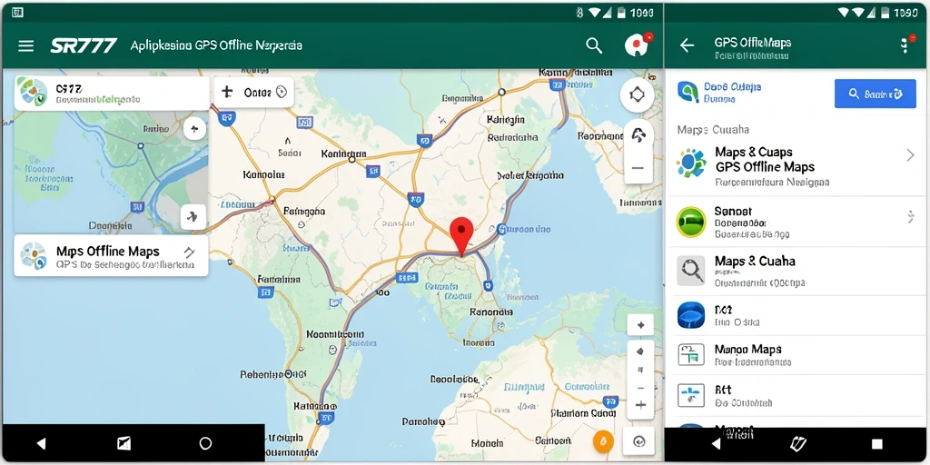 Tampilan antarmuka utama SR777 untuk GPS Offline Maps yang mudah dinavigasi.
