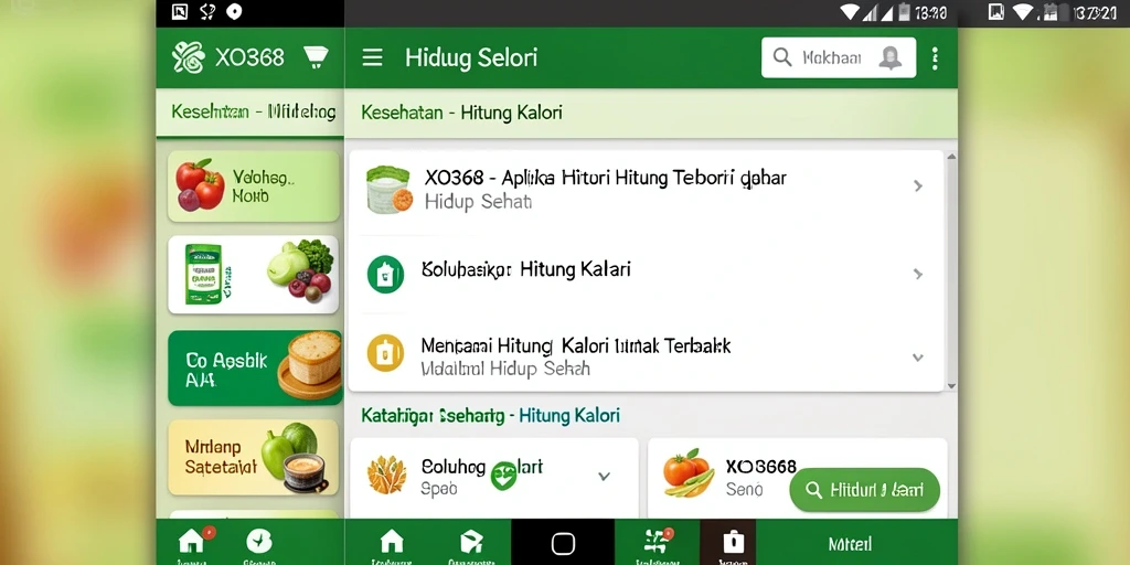 Antarmuka pengguna XO368 yang intuitif untuk menghitung kalori.